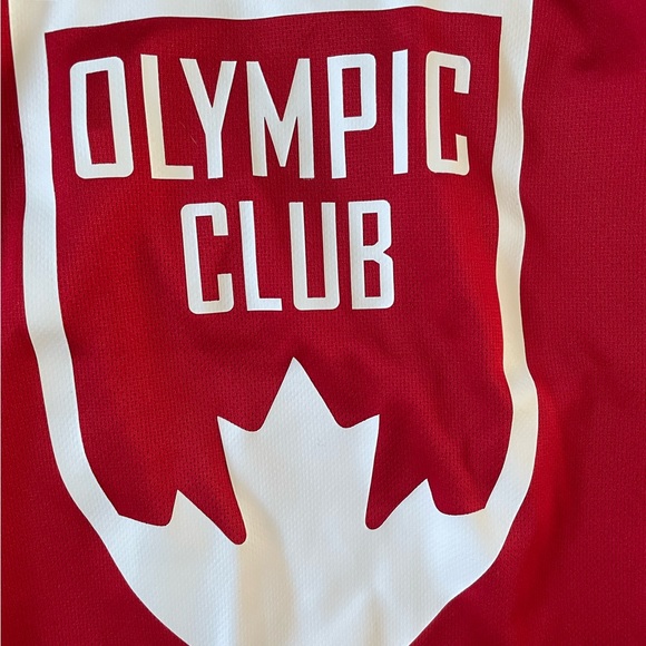 Olympic Club Adidas Climalite Tank Top RacerBack Workout Sleeveless Shirt Red - Picture 4 of 5